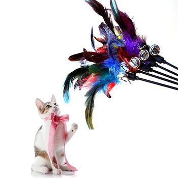 

Cat False Mouse Colorful Plush Funny Sucker Elastic Interactive Toy Spring Pet Toy Feather For Cat Playing Pet Toys Training