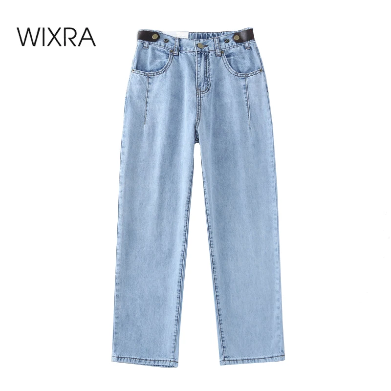 Wixra Women's Spring Autumn Demin Pants Long Pants Stylish Streetwear Casual High Waist Solid Pockets Jeans Trousers Wixra Women's Spring Autumn Demin Pants Long Pants Stylish Streetwear Casual High Waist Solid Pockets Jeans Trousers