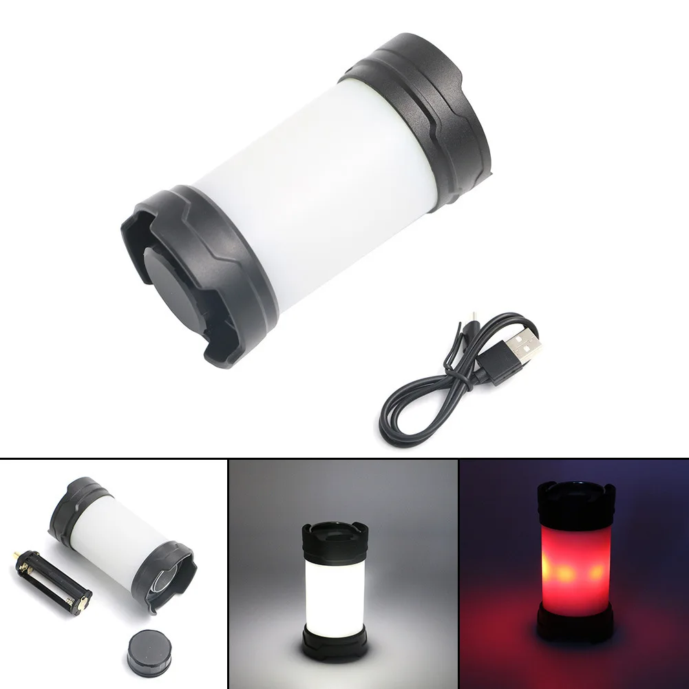 

New Style Multi-functional LED Red White Light Camping Tent Light Outdoor Lighting USB Rechargeable Camping Light Warning Light