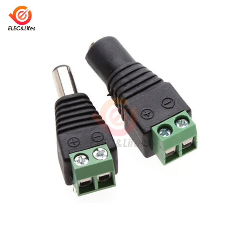 5 пар DC 12V мужской+ Женский 2,1x5,5 мм DC разъем питания Штекерный адаптер для CC tv камеры