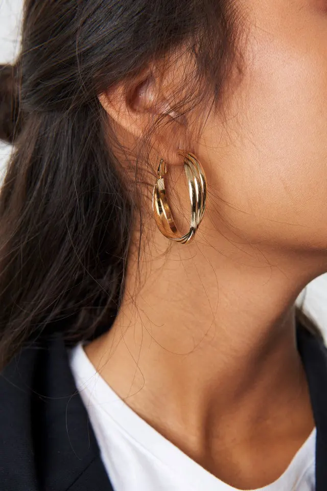 Yhpup New Trendy Personality Round Geometric Hoop Earrings Charm Copper Brand Hyperbole Brincos for Female Party Jewelry Gift