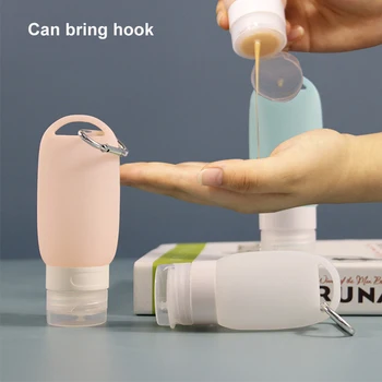 

38/60ML Silicone Keychain Bottle Container Empty Bottle Portable Travel Plastic Refillable Travel Essential Supplies TSLM2