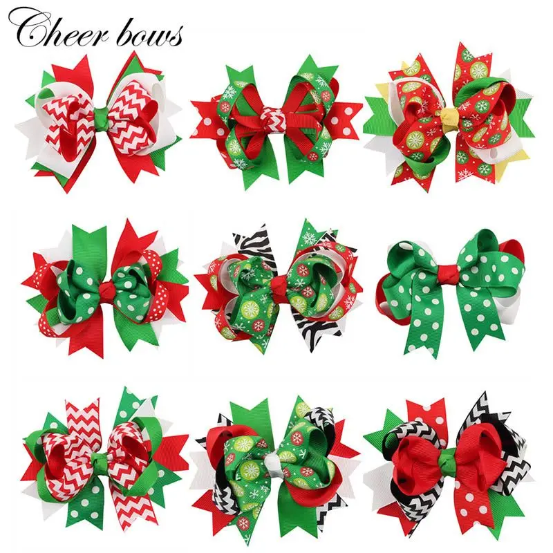 Заколка для волос детская с принтом снега 1 шт. Рождественская заколка бант бутик