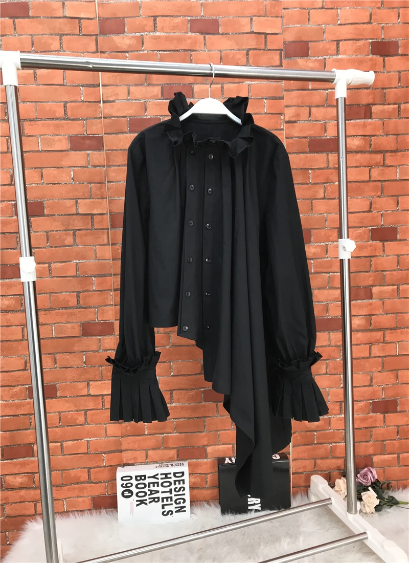 LANMREM French style ruffled collar patchwork