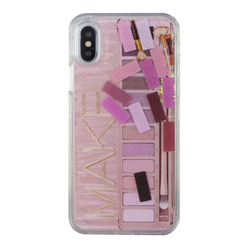 Pink Quicksand макияж тени для век Палитра чехол для телефона iphone XS MAX XR X 7 8plus чехол гладкая твердая оболочка задняя крышка оболочка - Цвет: Pink