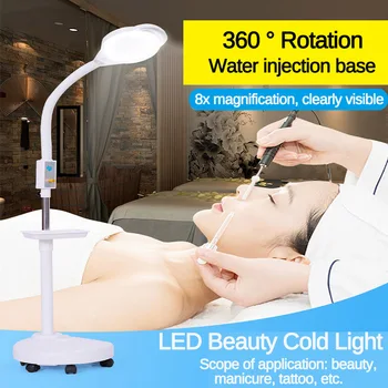 

8X Diopter 120 LED Magnifying Floor Stand Lamp Magnifier Glass Cold Light Len Facial Light For Beauty Salon Nail Tattoo 220V