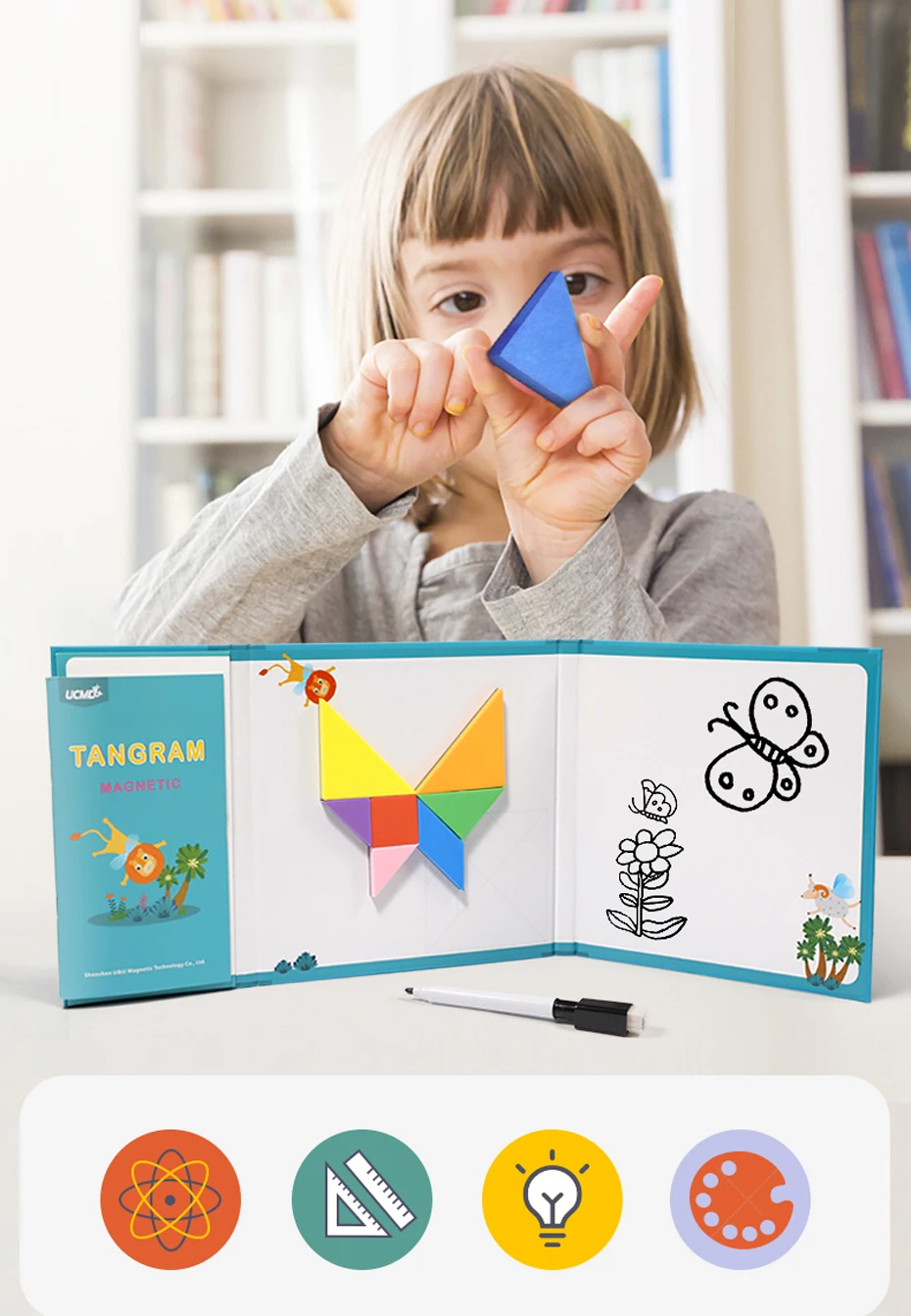Магнитные 3D головоломки Монтессори игра животные Tangram головоломка доска Обучающие Развивающие игрушки Детская обучающая помощь детский подарок