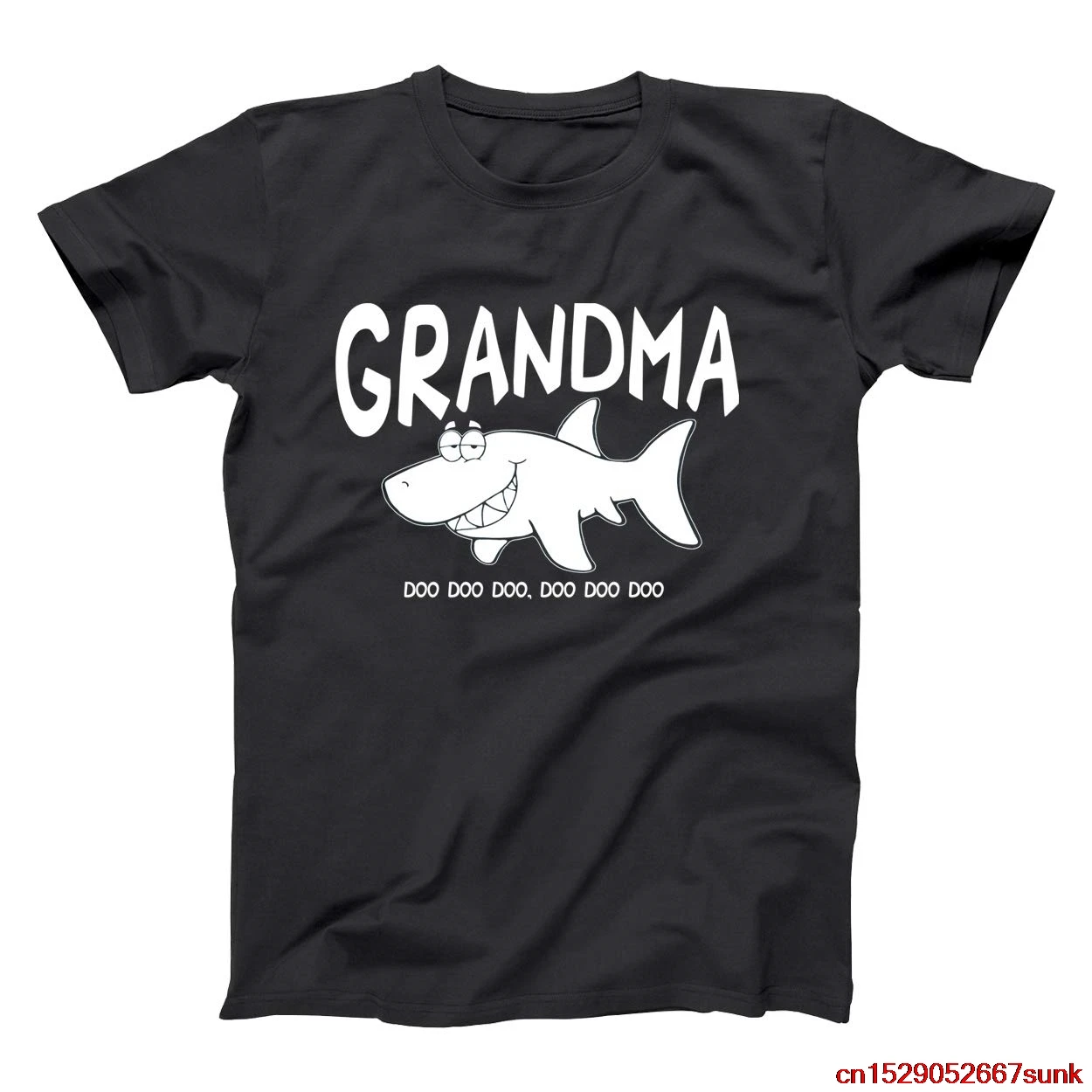 Забавная одежда для пар с надписью Grandma Shark DOO футболка унисекс XXXXXX-большая черная