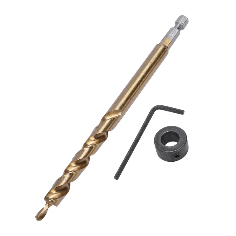 HLZS-2Pcs 1/4 дюйма шестигранное карманное сверло с хвостовиком+ 3/8(9,5 мм) Сменное сверло с поворотным шаговым сверлом с глубинами для Manua