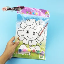 Детская расписанные вручную акварелью граффити Живопись Набор детских садов "сделай сам" для начинающих Hand-made песок клей картина ручной работы