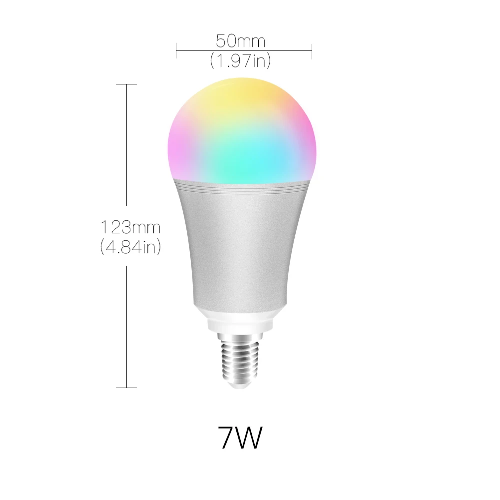 Wifi-патрон, умный свет лампы умная цветная светодиодная лампа 7 Вт RGBW приложение дистанционное управление работает с Alexa Google для умного дома E14