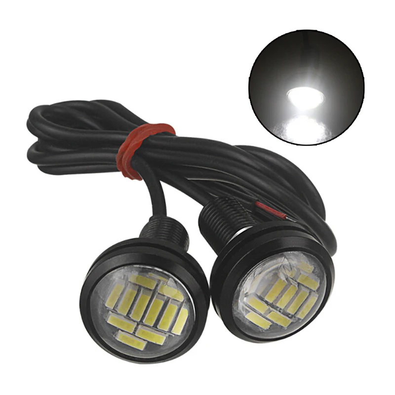 2Pcs/lot Eagle Eye LED Daytime Running DRL Backup Light Driving Light 12V 15W ABS Material Car Reversing LampReversing Light