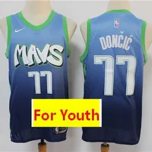 /20 город издание Даллас Молодежный baskeball#41 Dirk Nowitzki#77 Luka Doncic#6 Кристапс Порзингис Детские майки