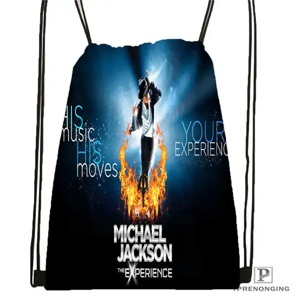 Drawstring Backpack Пользовательские Майкл Джексон походная сумка на шнурке милый рюкзак дети ранец(черная спина) 31x40 см#180612-02-28 - Цвет: Drawstring Backpack