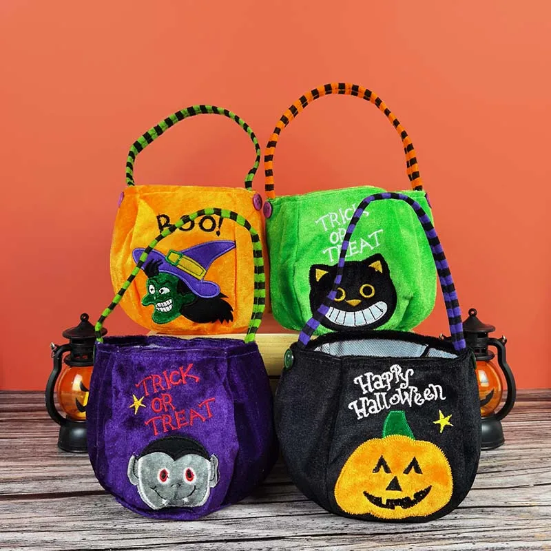 1pc Halloween Pattern Digital Print Canvas Bag, Halloween Trick Or Treat  Bags, Halloween Pumpkin Bag