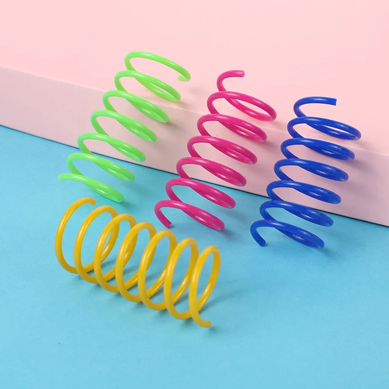 4pcs Kitten Cat Toys Durable Cat Spring Toy Colorful Springs Pet Toy Coil Spiral Springs Pet Life