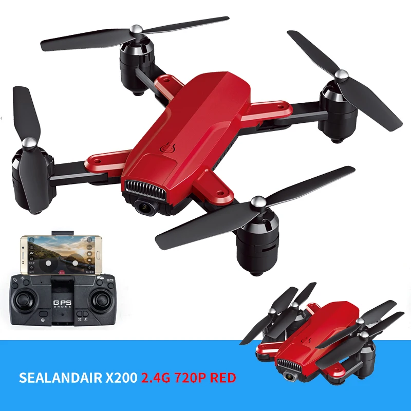Складной Квадрокоптер Дрон камера 4K HD wifi FPV оптический поток мини gps Дрон с камерой антенна двойной объектив следуем за мной вертолет - Цвет: GPS 2.4G 720P Red