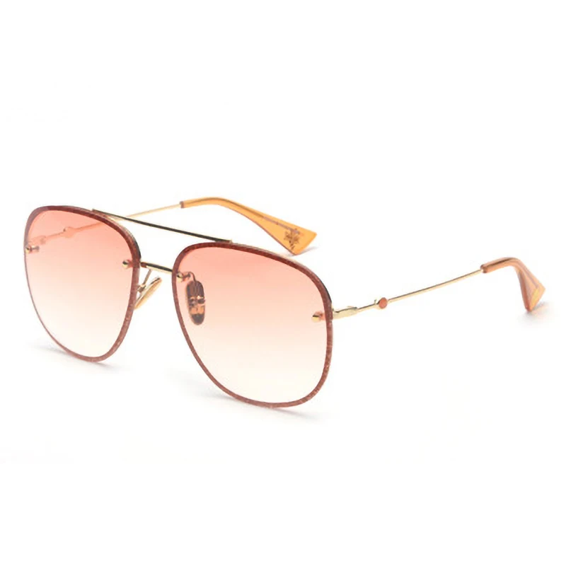 C6 Gradient Orange Винтажные Модные солнцезащитные очки без оправы, новинка, женские роскошные солнцезащитные очки с градиентными линзами, уникальный фирменный дизайн Oculos De Sol Feminino - Цвет линз: C6 Gradient Orange