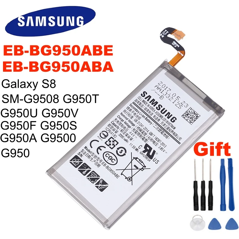 Оригинальный аккумулятор EB-BG950ABE EB-BG950ABA 3000 мАч для Samsung Galaxy S8 SM-G9508 G950T G950U G950V G950F G950S