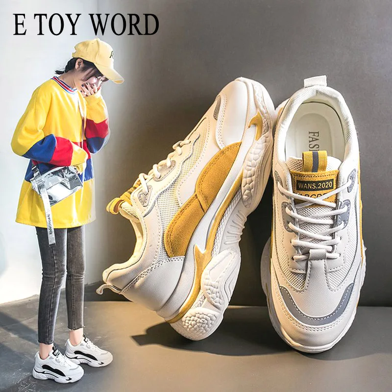 E TOY/Обувь для папы; Новинка года; сезон весна; повседневная спортивная обувь в Корейском стиле; модная женская обувь; удобная обувь