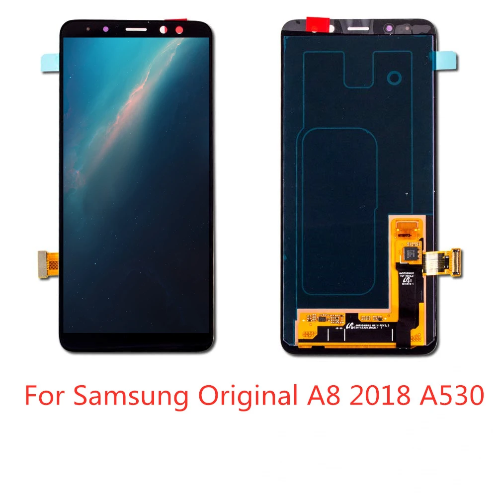 

Original 100% Super amoled LCD Screen for SAMSUNG Galaxy A8 2018 LCD A8 2018 LCD A530 Display Touch Digitizer Replacement