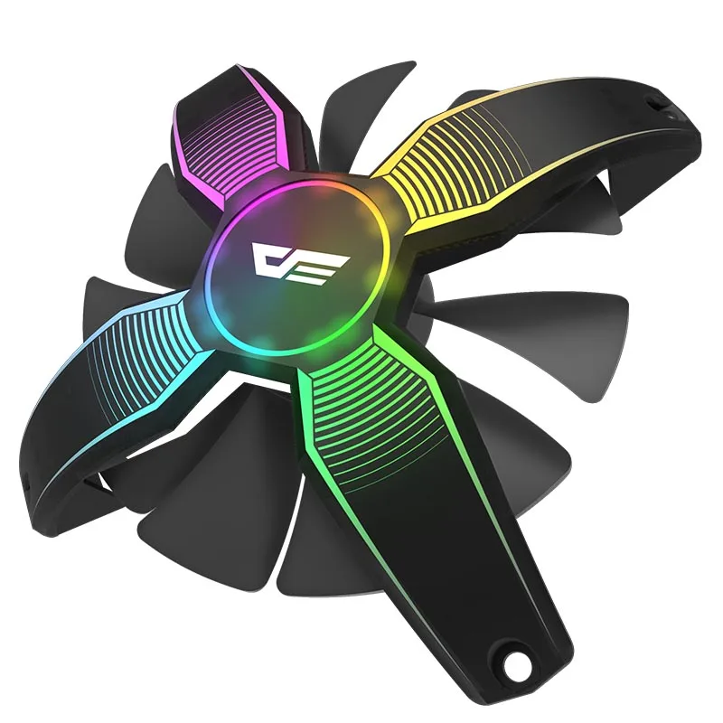 Чехол для компьютера darkflash Aigo, вентилятор RGB, регулируемый светодиодный вентилятор, скорость вращения 120 мм, тихий пульт дистанционного управления, синхронизирующий компьютер, охлаждающий вентилятор RGB - Цвет лезвия: 1 fan