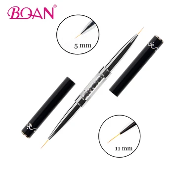 

BQAN New Double Head 5mm/7mm/11mm Acrylic Flower Nail Art Brushes Liner Brush Drawing Line Crystal Handle Nail Art Manicure Tool