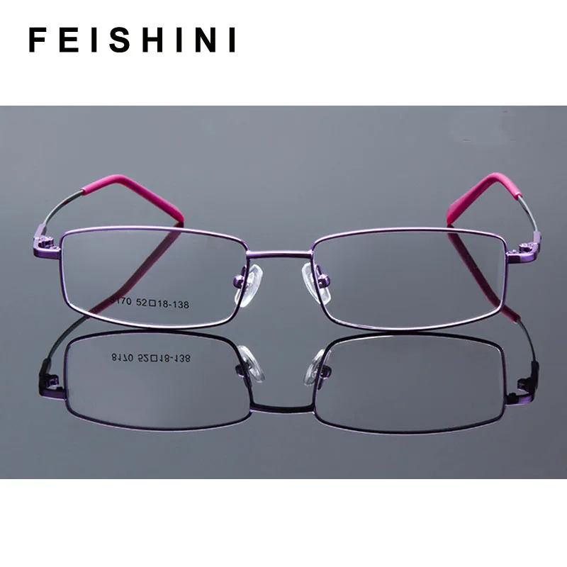 Feishini прямоугольные солнцезащитные очки, оправа для женщин, оптические очки, оправа для мужчин, оправа для очков, мужские металлические очки с эффектом памяти