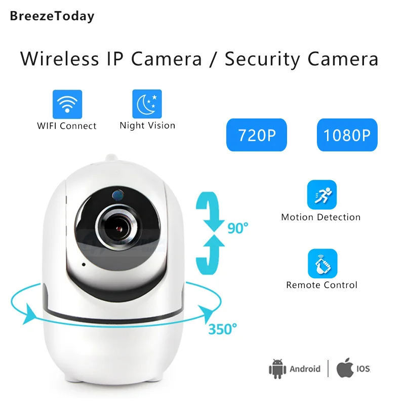 

HD 1080P 720P Wifi Camera Wireless IP Camera Home Security Camera Night Vision Auto Tracking Network Baby Camera Baby Monitor