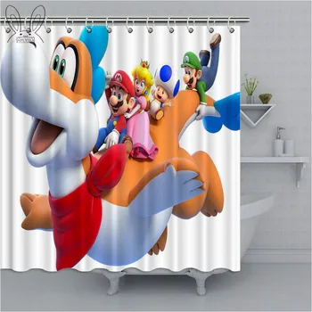 

Cartoon Mario Shower Curtain Colorful Child Game Waterproof Bathroom Curtain Polyester Fabric Bathing Cover Shower Curtain Sets