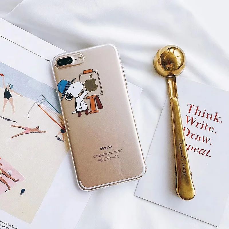 Прозрачный ультра тонкий мультяшный чехол для IPhone 11 Pro 6 S 6s Plus X XR XS Max 8 8plus 7 прозрачные чехлы для телефона чехол s ProMax чехол - Цвет: E
