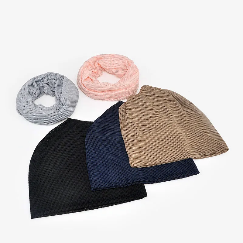 Summer Beanie Hat Women Men Unisex Solid Mesh Breathable Turban Hat Headwear Baggy Cap Headwrap Hariband Bonnet Femme Gorro embroidered beanies,cotton beanie,skullies beanies,fashion beanies