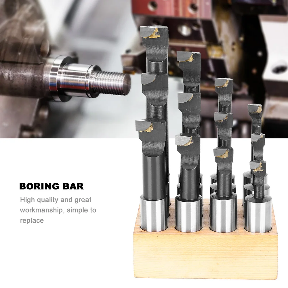 

12Pcs 3/4 Inch Boring Bar Set F1 Type High Speed Steel CNC Lathe Tool Holding With Base