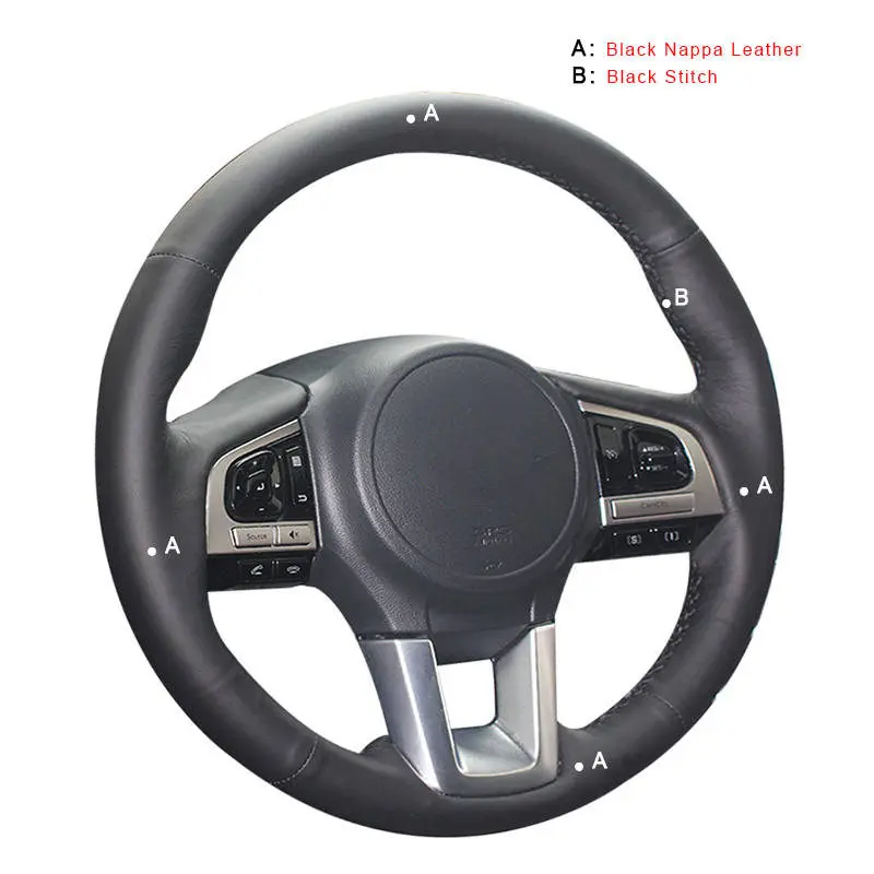 Top Layer Leather Авто оплетка на руле Крышка для Subaru Legacy- Outback- XV(Crosstrek)- DIY автомобиля плетение - Название цвета: Top Layer Leather