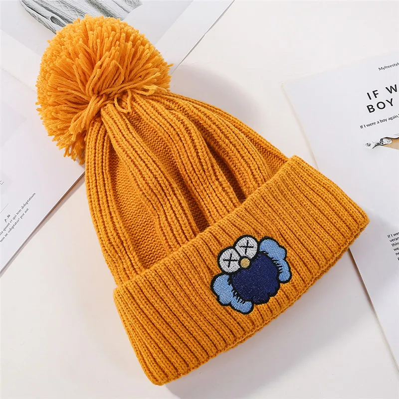 USPOP женские шапки зимние вязаные skullies модные Мультяшные толстые теплые шапки женские шапочки с помпоном