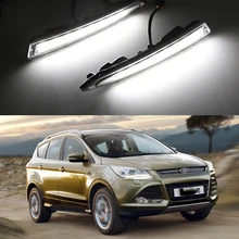 Araba yanıp sönen 1 çift için Ford Kuga Escape 2013 2014 2015 2016 LED DRL gündüz farları LED günışığı sarı dönüş sinyali