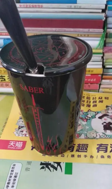 Аниме Fate/Ночная фигурка, косплей, чашка для воды, повседневная керамическая кружка для кофе, чашка+ ложка+ крышка для чашки, мужская и женская коллекция, рождественский подарок