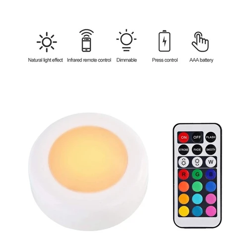 12 цветов RGBW светодиодный ночной Светильник беспроводной пульт дистанционного управления Питание от батареи сенсорный датчик под шкаф светильник s для кухни настенный светильник - Цвет: 1 Remote 1 Lamp