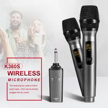 

Original K380S Wireless Microphone System Professional UHF Speaker Handheld Microfone Player Karaoke Mic Mini Home KTV mic