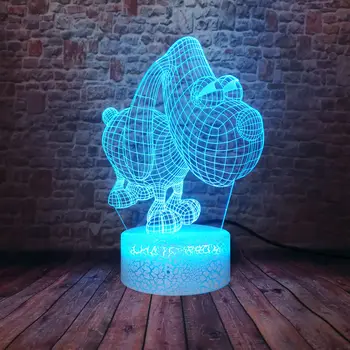 

Kwaii 3D Illusion LED Desk Nightlight Colorful Changing Light Flash Model Dog Animal action & toy figures