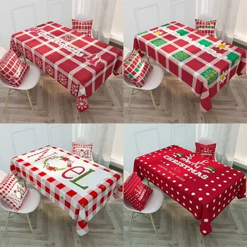

Nordic Red Christmas Table Cloth Kitchen Dinning Tablecloth Waterproof Household Coffee Tea Table Cover