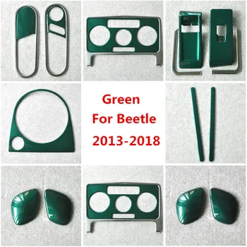 

Green Car Interior Styling AC Window Control Panel Cover Gear Head Sticker Moulding Trim for Volkswagen Beetle 2013 - 2018