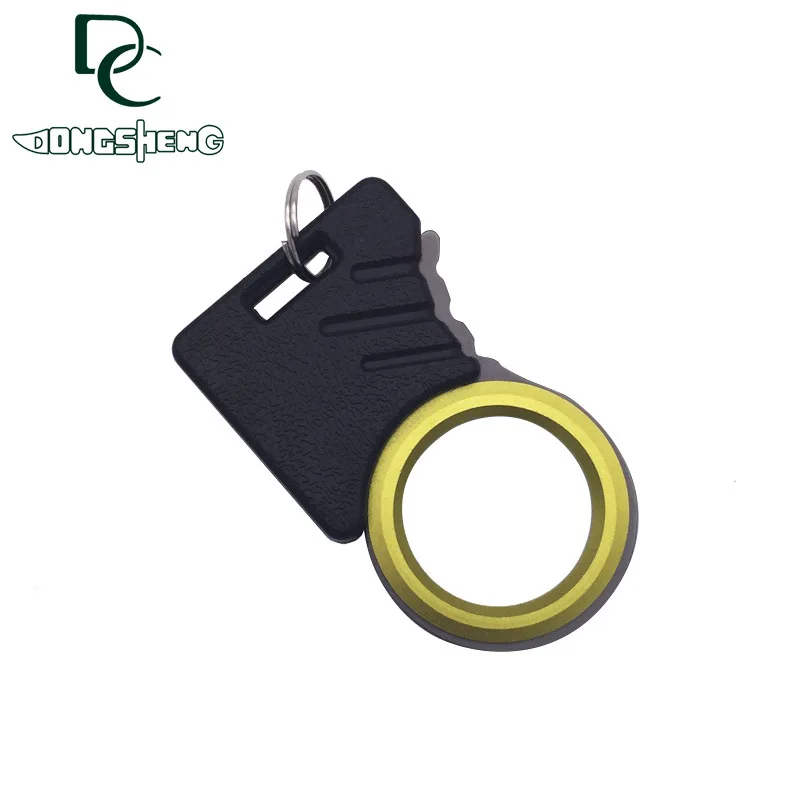 

EDC Outdoor Protective Survival Gear Single Finger Sharp Stainless Steel Rope Cutting Knife Key Chain Knife on Key Cap