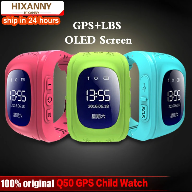 

New Anti Lost Q50 OLED Child GPS Tracker SOS Smart Monitoring Positioning Phone Kids GPS Baby Watch Compatible IOS & Android