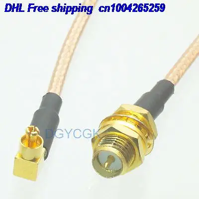 

DHL 50pcs Mc-Card male right angle to RPSMA female bulkhead RG316 Jumper pigtail 8" cable 22j