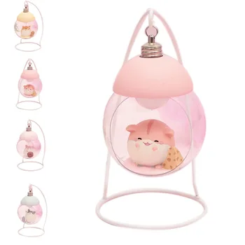 

Hamster Lamp Cartoon Mouse Home Decoration Accessories Resin Animals Night Light Ornaments For Room Lamp Japanese Children Gift