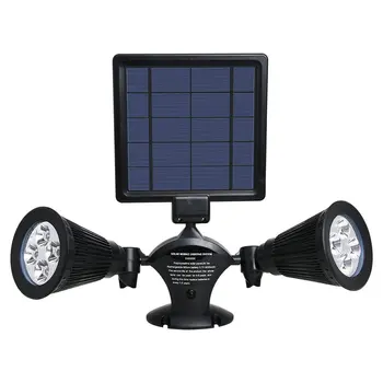 

8 LEDs Solar Power Double Head Spotlight 360 degree Rotating Waterproof Spot Light for Patio Yard Garden Light Induction Sale