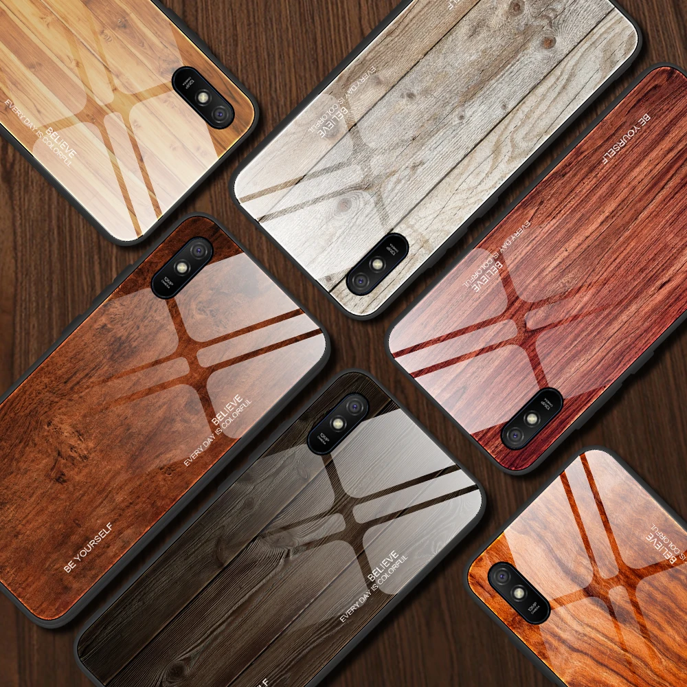Чехол для Xiaomi Redmi 9A роскошный Твердый защитный чехол из закаленного стекла с
