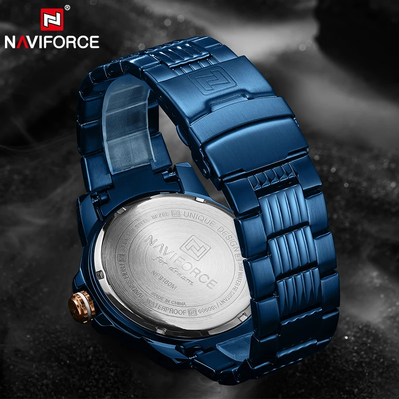 NAVIFORCE Топ бренд часы для мужчин s Нержавеющая сталь роскошные золотые для мужчин бизнес платье наручные часы водонепроницаемый часы Relogio Masculino