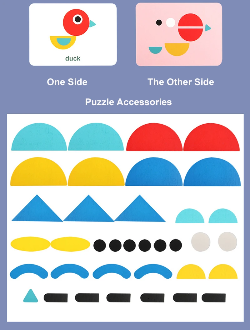 3D Wooden Puzzle Montessori Wooden Toys for Children Sahpe Jigsaw Puzzle Sorting and Stacking Games Kids Earling Learning Toys